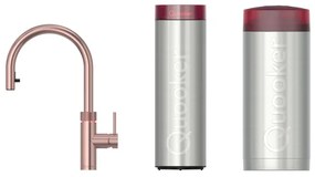 Quooker flex kokendwaterkraan - draaibare & uittrekbare uitloop - Combi+ incl. Cube reservoir - Warm / kokend / bruisend / gefilterd water - Rosé koper 22+XRCO-CUBE