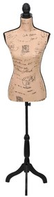 vidaXL Etalagepop torso vrouw jute bruinzwart