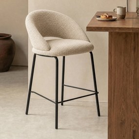 Barkruk Met Zwart Onderstel Taupe