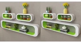 vidaXL Wandplanken kubus 6 st groen en wit
