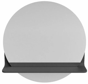 Mondiaz Spot spiegel rond Ø50cm met planchet dark grey