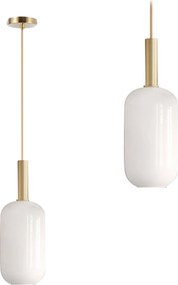 Hanglamp Melkachtig Glazen Buis Goud Wit APP667-1CP