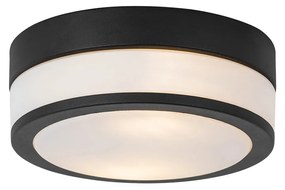Moderne plafondlamp zwart 23 cm IP44  - Flavi