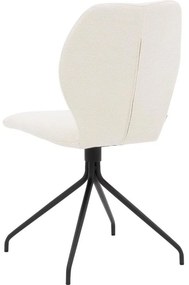 Goossens Eetkamerstoel Hera wit stof leuning, modern design