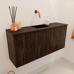 Mondiaz Joya 90cm toiletmeubel walnut met wastafel faye midden zonder kraangat urban