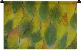 Wandkleed Veren structuur of achtergrond - Structuur van gele veren Wandkleed katoen 120x80 cm - Wandtapijt met foto