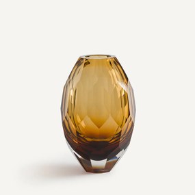 Vaas in dik amberkleurig glas, Veneto