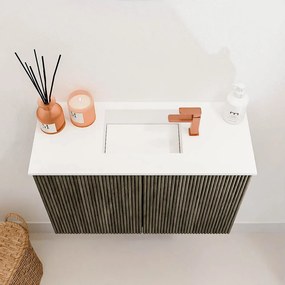 Mondiaz Joya 60cm toiletmeubel shadow met wastafel faye midden 1 kraangat talc