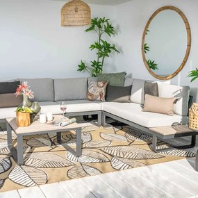Garden Impressions Diego loungeset 5-delig - donker grijs - valley sand