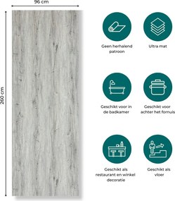 SPC Hout Wandpaneel Quercia Grigia 260x96x0.3cm | Badkamer Wandpanelen