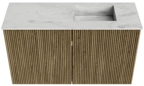 Mondiaz Joya DLux 70cm toiletmeubel dusk met wastafel faye rechts zonder kraangat opalo