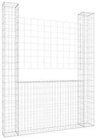 vidaXL Schanskorf U-vormig met 2 palen 140x20x200 cm ijzer