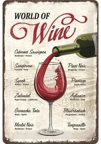 Metalen bord World of Wine