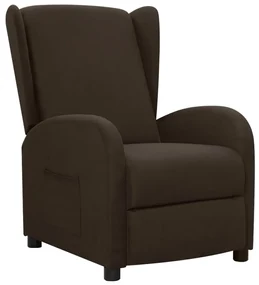vidaXL Fauteuil verstelbaar stof donkerbruin