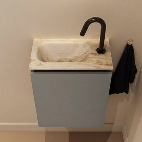 Mondiaz Ture DLux toiletmeubel 40cm smoke met wastafel frappe links met kraangat