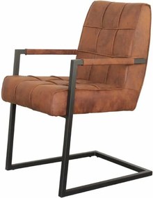 Eetkamerstoel - Jupiter - stof Cowboy retro lederlook cognac