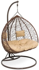 Tuin hangstoel Rosario met frame Garden Point bruin