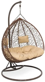 Tuin hangstoel Rosario met frame Garden Point bruin