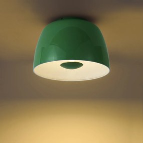 Retro plafondlamp groen met witte binnenkant incl. LED 3-staps dimbaar - Vera