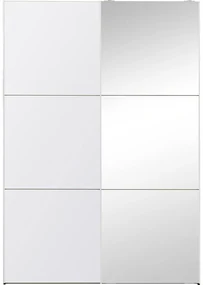 Goossens Kledingkast Easy Storage Sdk, 153 cm breed, 220 cm hoog, 1x 3 paneel glas schuifdeur li en 1x 3 paneel spiegel schuifdeur re