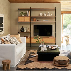 Poef in gevlochten jute, Tahani