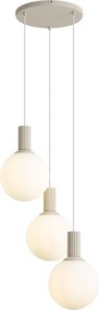 Scandinavische hanglamp beige met opaal glas 3-lichts - Polly