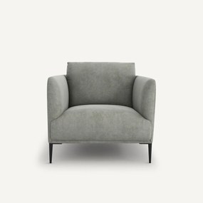Fauteuil in stonewashed fluweel, Oscar, ontwerp E. Gallina