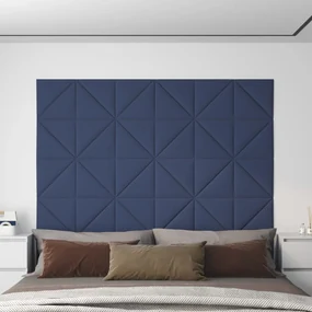 vidaXL Wandpanelen 12 st 1,08 m² 30x30 cm stof blauw