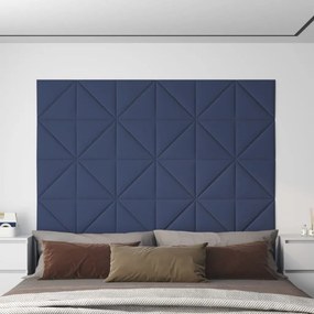 vidaXL Wandpanelen 12 st 1,08 m² 30x30 cm stof blauw