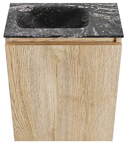 Mondiaz Ture DLux toiletmeubel 40cm washed oak met wastafel lava links zonder kraangat