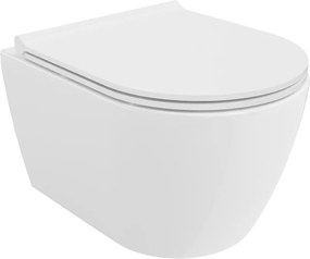 Mexen Carmen wc-pot Rimless Tornado met slanke, langzaam sluitende zitting, duroplast, wit glanzend - 30880500T