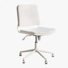 Bureaustoel Met Wielen Veiga Stof Crème Beige - Sklum