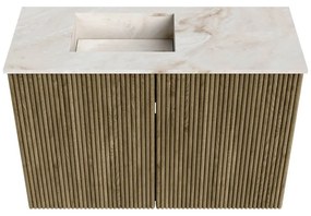 Mondiaz Joya DLux 60cm toiletmeubel dusk met wastafel faye links 1 kraangat frappe