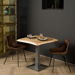 Tower Living Vierkante Boomstam Eettafel 80x80 Cm Bistro - 80 X 80cm.