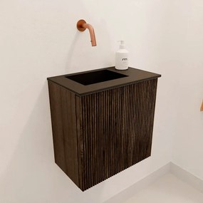 Mondiaz Joya 40cm toiletmeubel walnut met wastafel faye links zonder kraangat urban