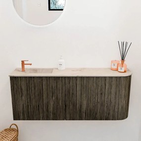 Mondiaz Joya DLux 100cm toiletmeubel ronding rechts shadow met wastafel faye links 1 kraangat frappe