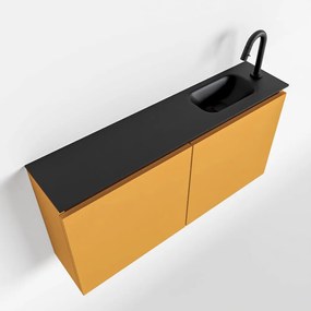 Mondiaz Ture 100cm toiletmeubel ocher met wastafel urban rechts 1 kraangat