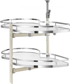 VEVOR Draaibare hoekkast-uittrekbare organizer voor brede jaloezieën, 2-laags in hoogte verstelbare draaibare lade, zacht sluitende keuken-wolk-jaloezie-organizer, open gelaten