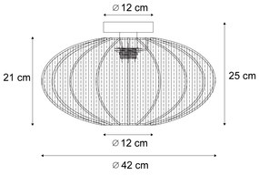 Japandi plafondlamp beige met stoffen kap - Bida Design E27 Scandinavisch rond Binnenverlichting Lamp