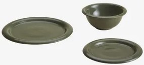 12-delige Servies Set Van New Bone China Rylvane Groen – Intens Olijf - Sklum