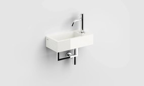 Clou Flush 3 fontein mineraalmarmer 36cm rechts en handdoekhouder wit glans