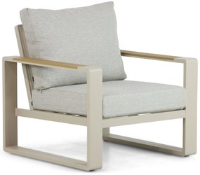 Stoel en Bank Loungeset 5 personen Aluminium/Polywood (teakfinish) Taupe  Lifestyle Garden Furniture Lezo