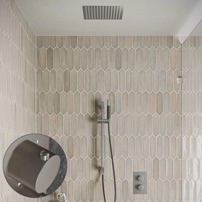 Saniclear Cube Stripes Pro inbouw regendouche met inbouw douchekop 30x30cm, glijstang en staafhanddouche RVS