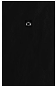 Brauer Asteroid douchevloer 100x160cm mineraalmarmer zwart mat