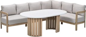 Garden Impressions Sirocco lounge dining set 3-delig rechts - acacia - grey sand