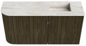 Mondiaz Joya DLux 80cm toiletmeubel ronding links shadow met wastafel faye rechts 1 kraangat ostra