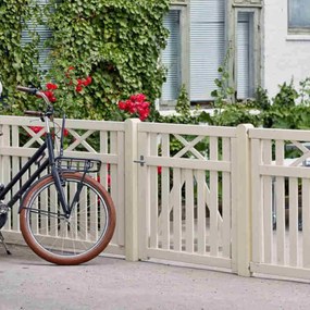 Dubbele poort vuren - Vinesse rechte poorten wit (300 x 98 cm)