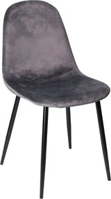 Set 4 Teok Black Fluwelen Stoelen