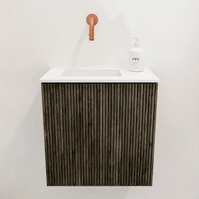Mondiaz Joya 40cm toiletmeubel shadow met wastafel faye links zonder kraangat talc