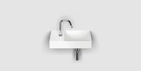 Clou Vale keramische fontein 38cm met kraangat links wit mat
